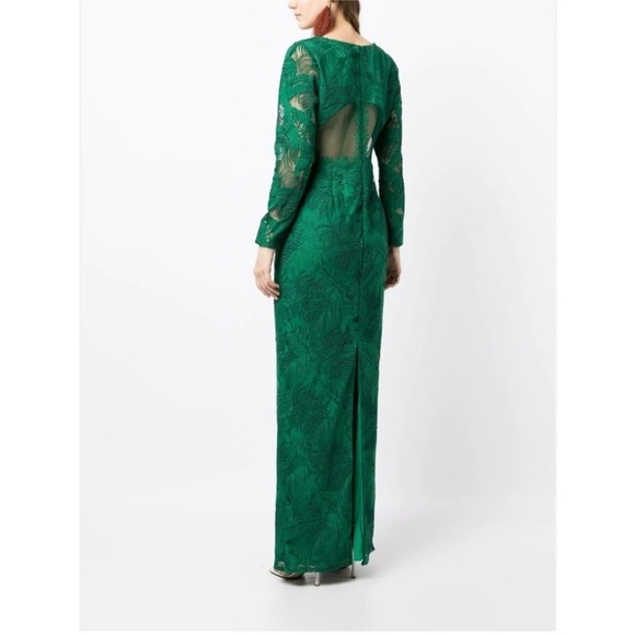 NWT Marchesa Notte Embroidered Gown Green Formal Dress 2 - Picture 2 of 12